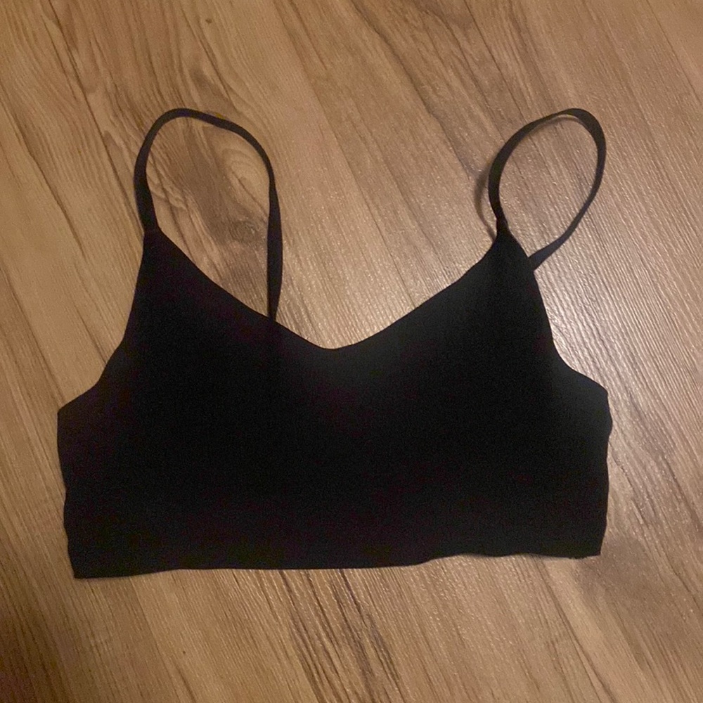 Victoria’s Secret black bralette with lace back.